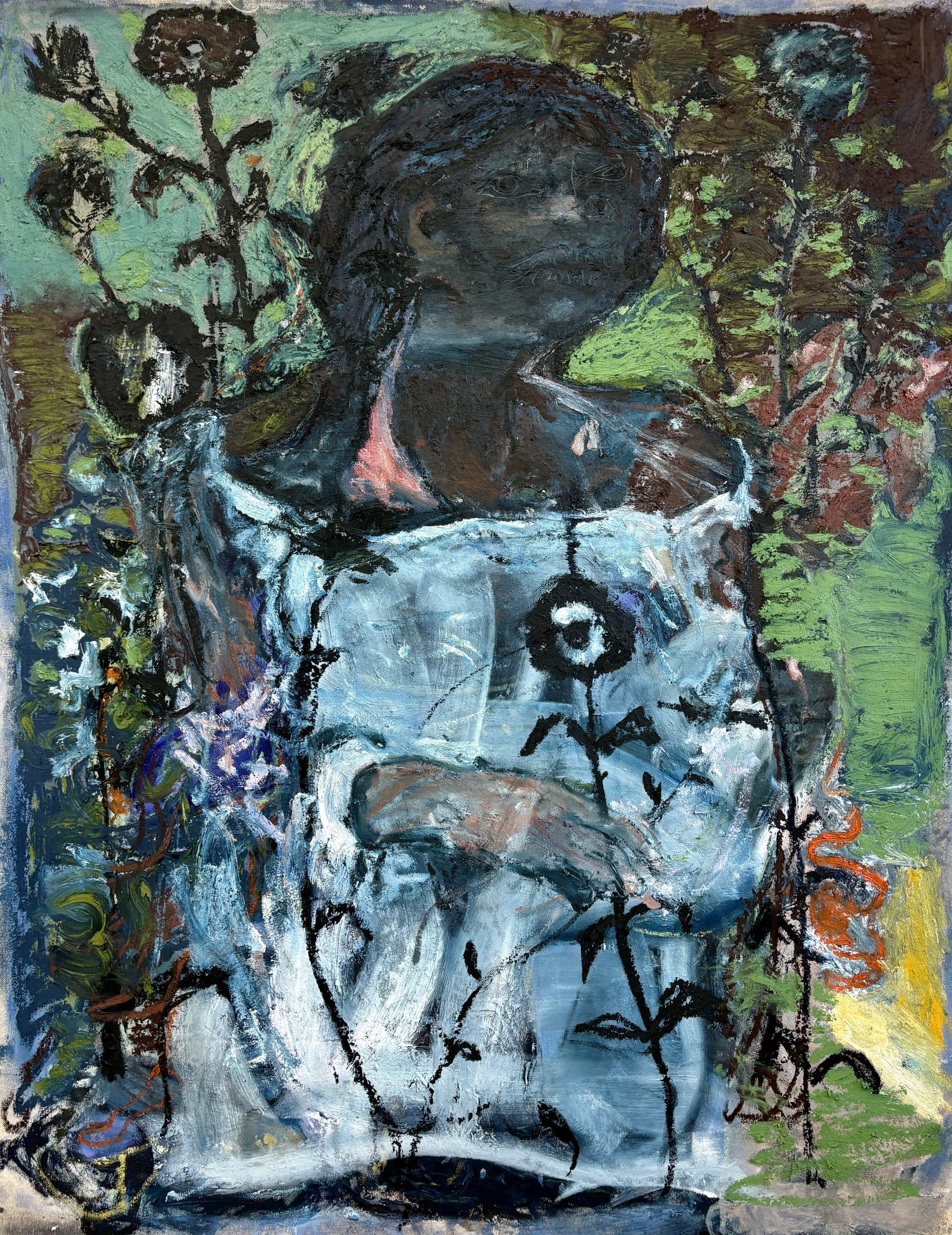 Ónefnd stúlka — Untitled Girl, painting by Georg Óskar
