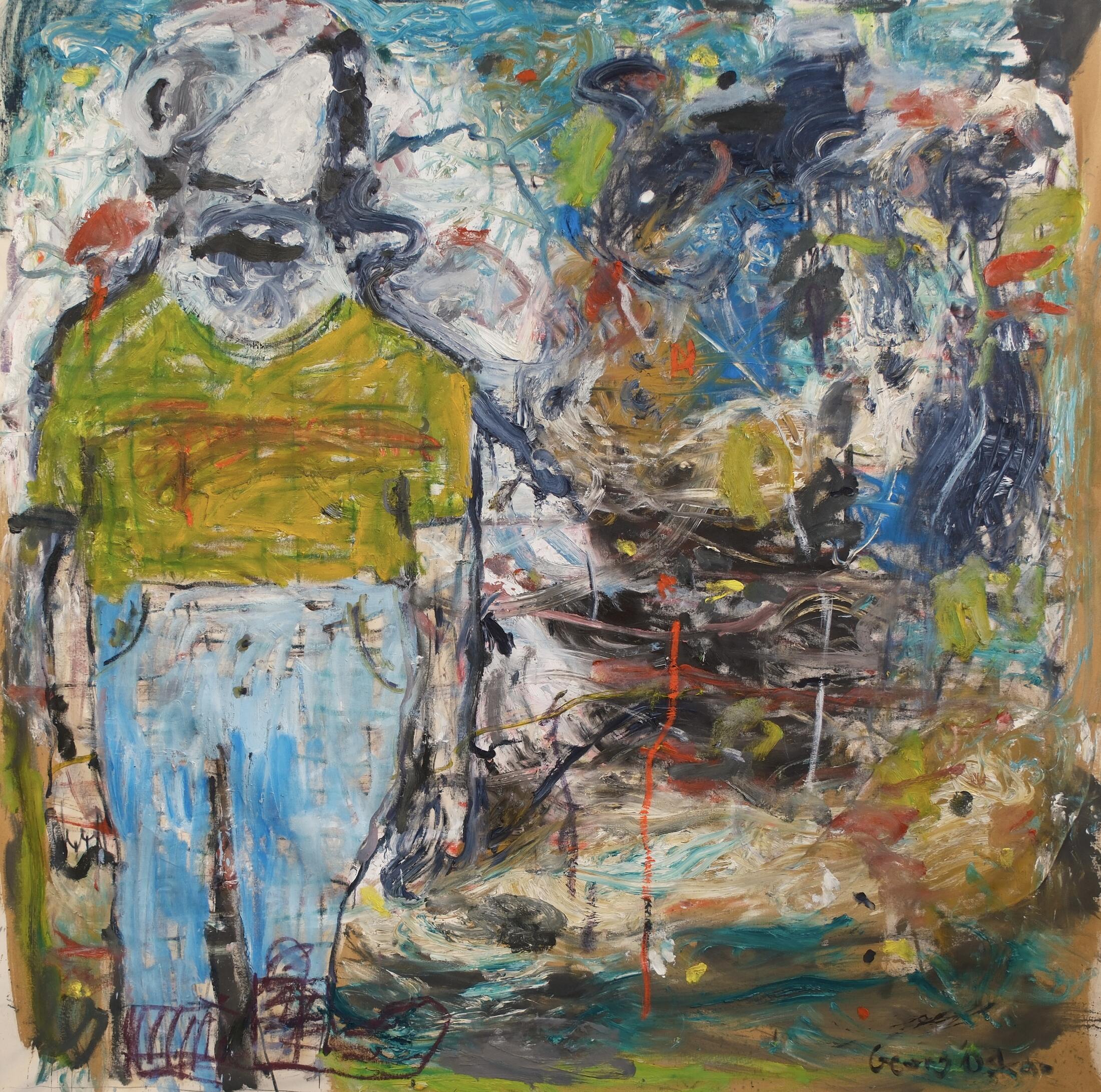 Minningar um Kjarval by Georg Óskar. 200 x 205 cm, olía á striga, 2024.