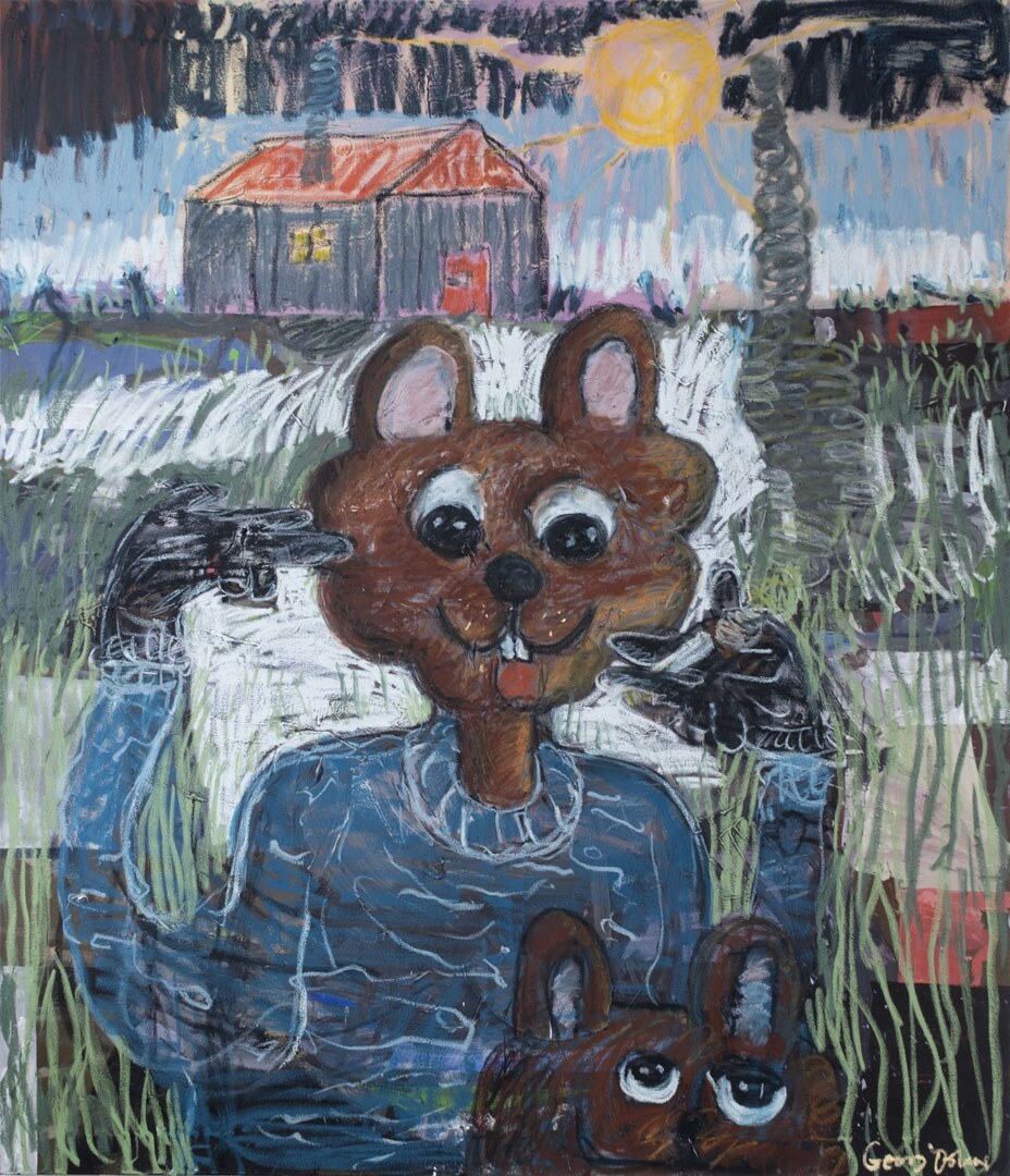 Too Much Love, Too Little Room by Georg Óskar. 175 x 150 cm, oil on canvas, 2025.