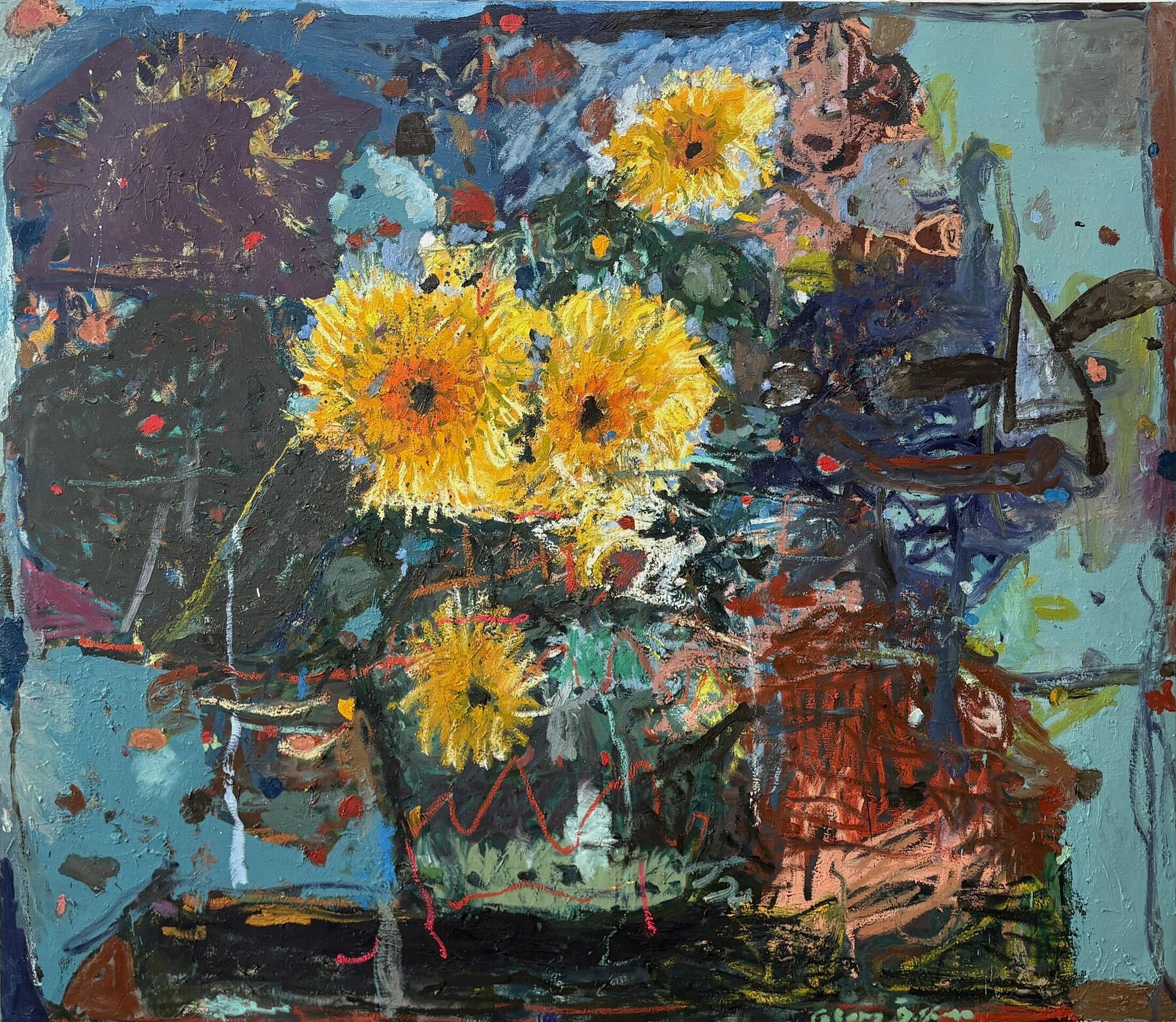 Emotionally Unguarded by Georg Óskar. 170 x 195 cm, oil on canvas, 2025.