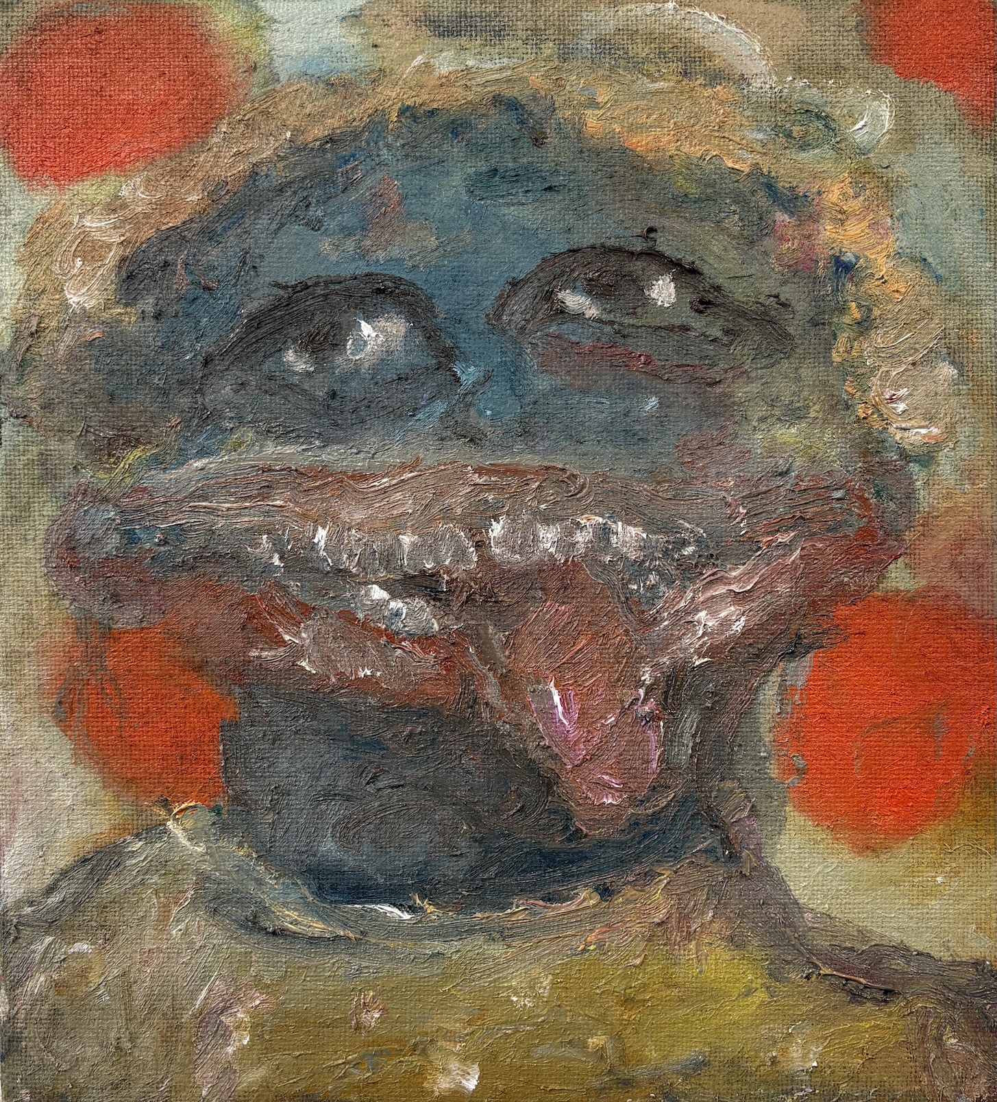 Mild Violence by Georg Óskar. 45 x 40 cm, oil on linen, 2026.