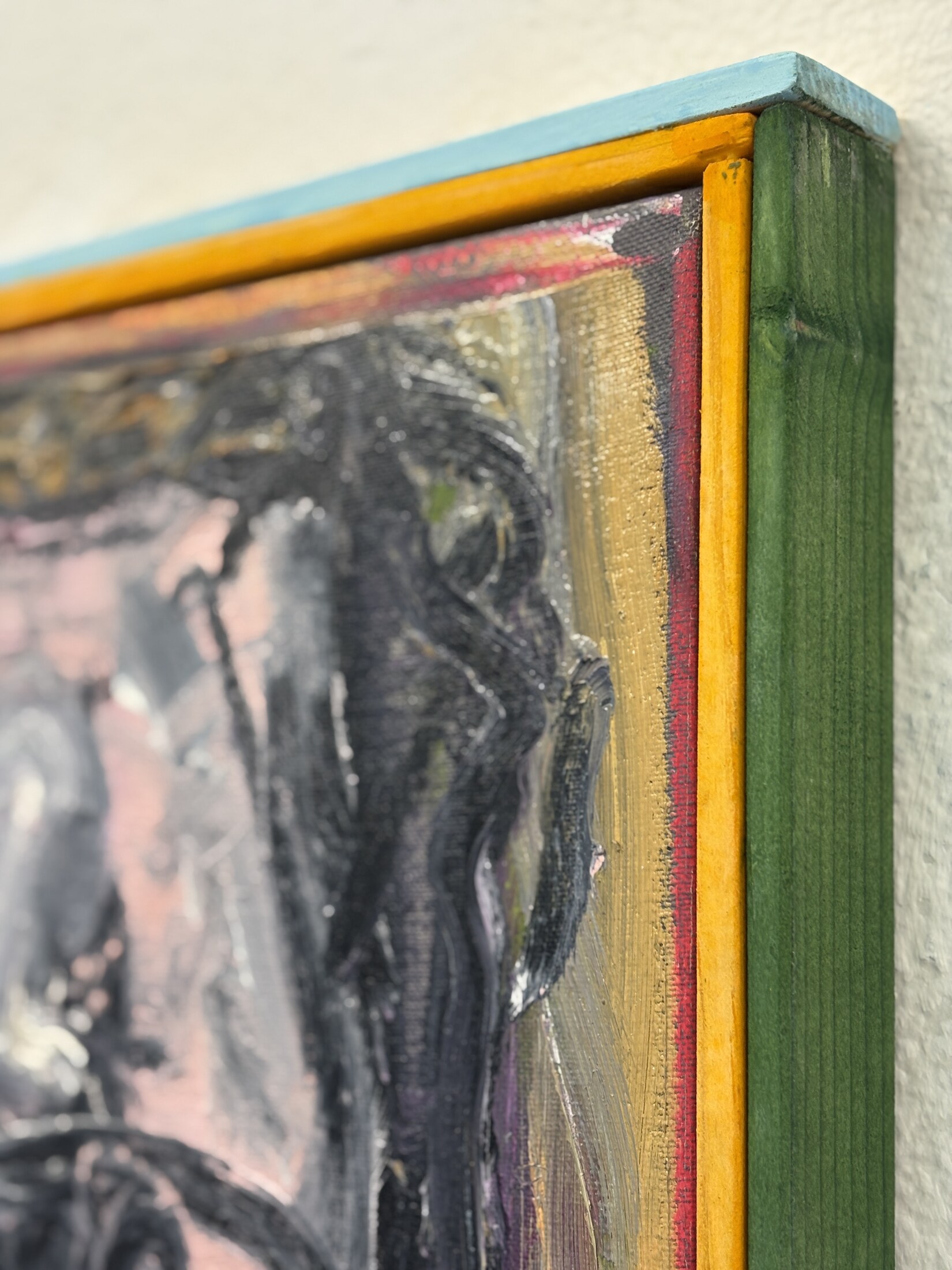 Mirror Portrait by Georg Óskar — painted artist frame detail.