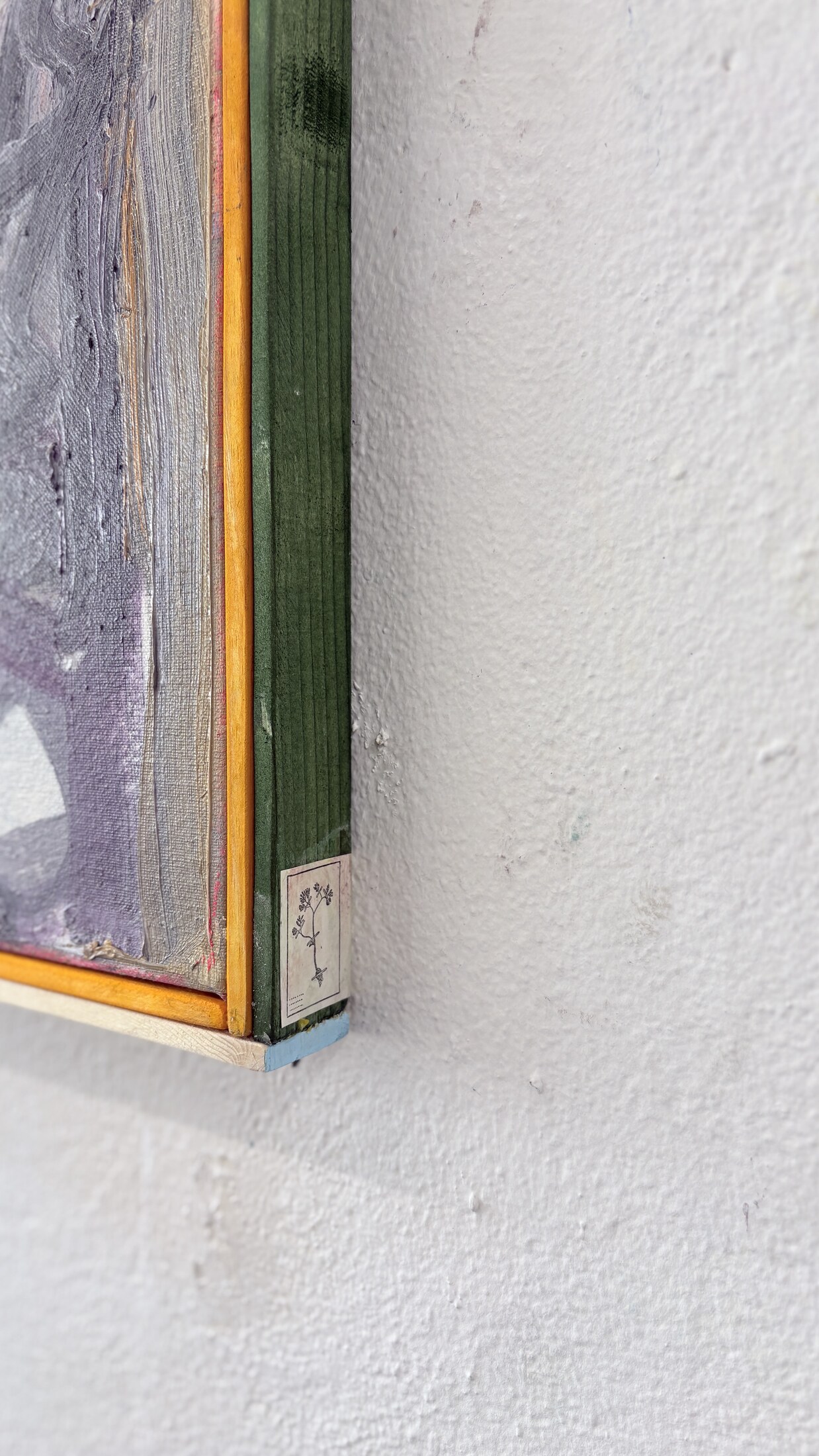 Mirror Portrait by Georg Óskar — artist frame corner detail.
