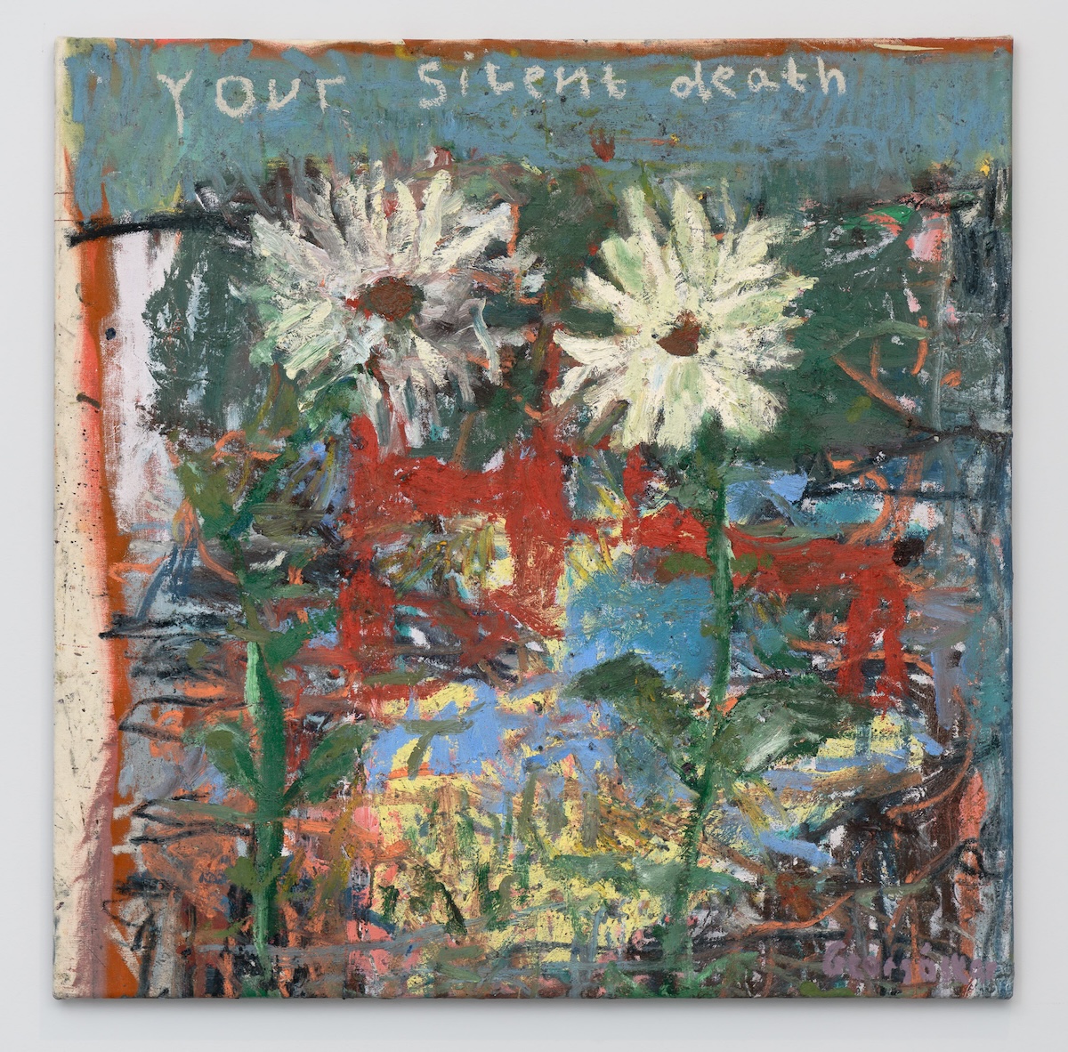 Silent Death by Georg Óskar. 100 x 100 cm, oil on canvas, 2025.