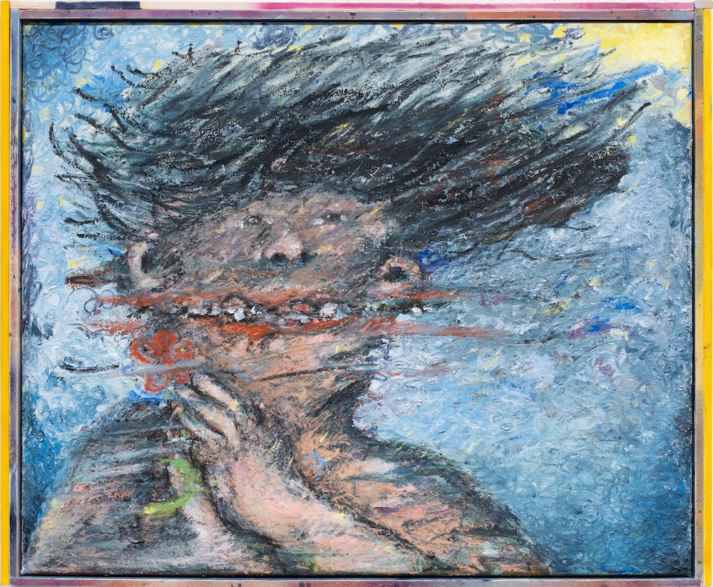 The end in reverse by Georg Óskar. 74 x 90 cm, oil, beeswax on canvas, 2026.