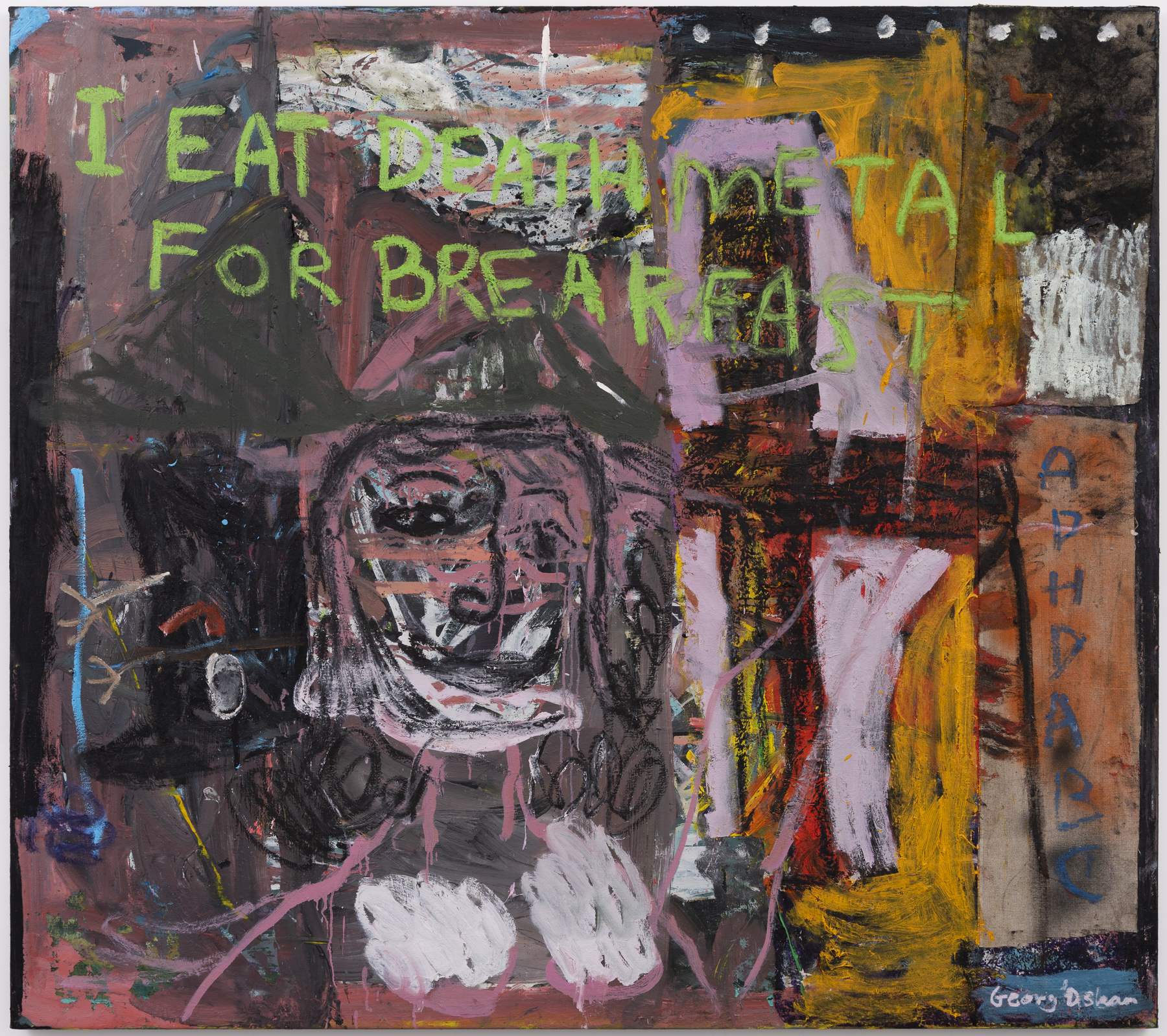 deathmetal by Georg Óskar. 180 x 170 cm, oil on canvas, 2024.